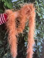 Короткий страусовый батончик 2 метра/полоса глубокого кофе