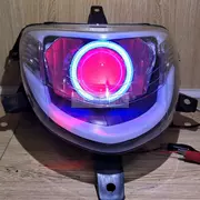 Qianjiang Lang Yue QJ125T-98 lắp ráp đèn pha đôi ống kính ánh sáng xe máy xenon đèn thiên thần mắt quỷ - Đèn HID xe máy