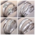 S925 sterling silver ring nam giới và phụ nữ trang sức Nhật Bản và Hàn Quốc đơn giản vòng chiếc nhẫn kim cương mở vài vài vòng một cặp chữ Nhẫn