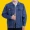 Mùa xuân và mùa thu denim jacket top trung niên của nam giới thường áo khoác trung niên ve áo dài tay dụng cụ đầu máy phù hợp với ao nam