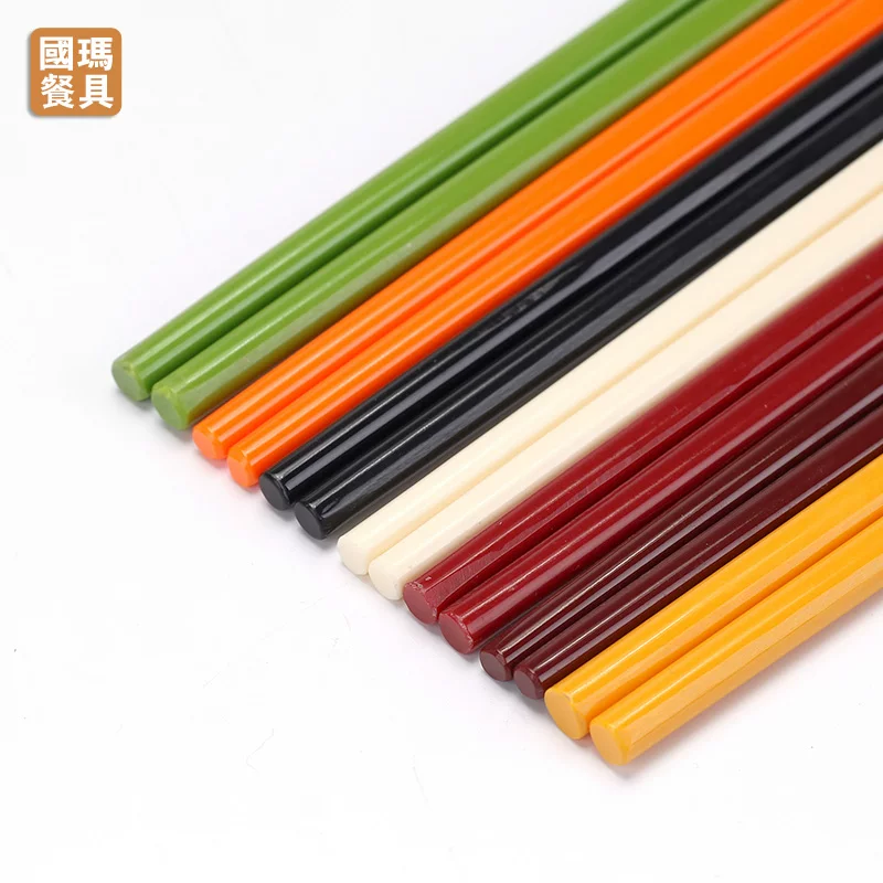 High -end hotel chopsticks, chopsticks, color plastic, chopsticks set, household chopsticks 10 double -out restaurant restaurant imitation porcelain tableware