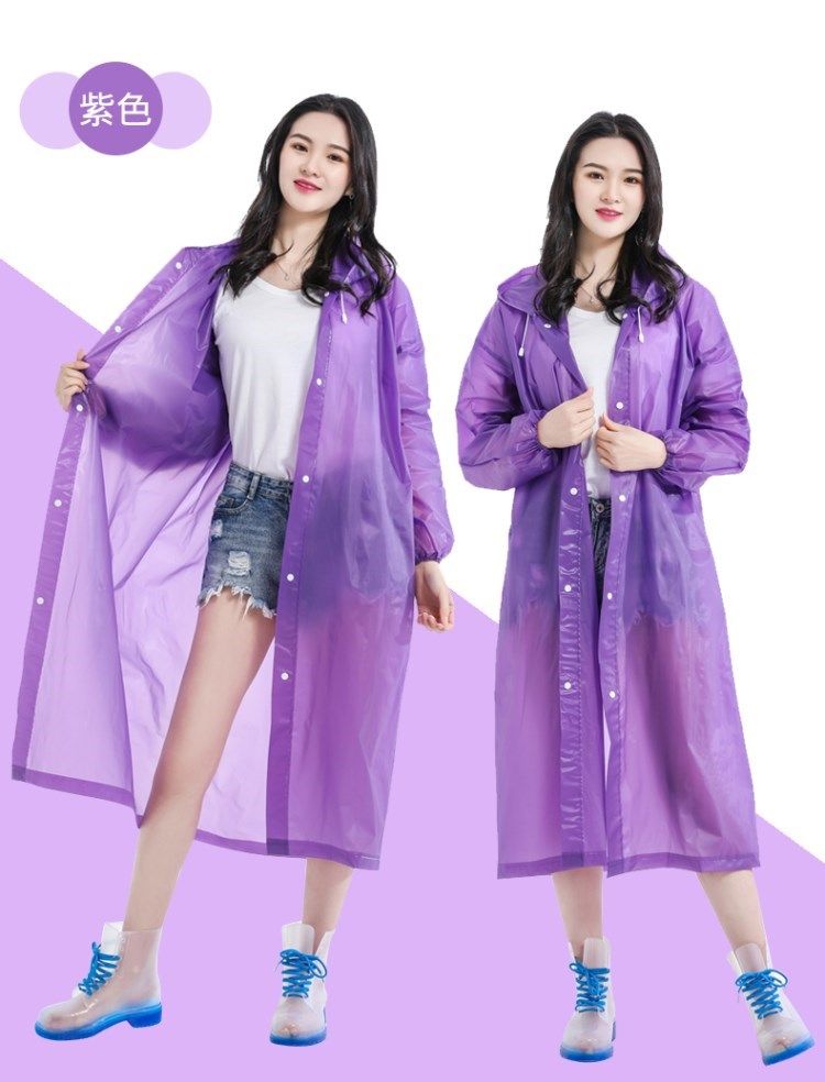 Clothes worn on rainy days Windbreaker-style adult raincoat Adult plastic transparent female Korean version of net red fashion jacket