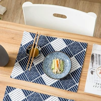 Hai lớp totem placemat nhà bông lanh cách nhiệt pad vải hình chữ nhật chống nóng pad phía tây bảng mat bảng mat khăn trải bàn uống nước