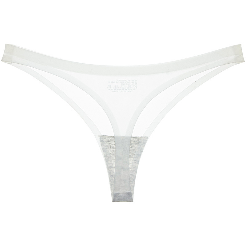 Whiteforeign trade Women underpants sexy taste transparent Ice silk low-waisted One piece No trace ma'am Briefs T-back