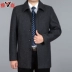 Yalu nam len nam coat trung niên giản dị áo khoác cha ở giữa của dài ve áo áo khoác nam áo choàng nam Áo len