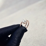 Японское регулируемое золотое кольцо из жемчуга, легкий роскошный стиль, популярно в интернете, розовое золото, не выцветает, на указательный палец