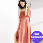 [Giá mới 139 nhân dân tệ] 2018 mùa hè dây đeo đầm off-vai đầm voan cổ tích nhẹ nhàng váy thắt lưng