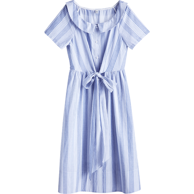 [Giá mới 149 nhân dân tệ] 2018 tính khí mùa hè sọc đầm váy nhẹ nhàng eo váy dài