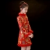 Cô gái sườn xám mùa đông trẻ em năm mới đầm dày trang phục phong cách Trung Quốc nữ bé Đường dài tay cộng với nhung quần áo năm mới
