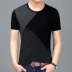 2018 người đàn ông mới của ngắn tay t-shirt cộng với chất béo kích thước lớn nam T-Shirt triều mùa hè nam Hàn Quốc phiên bản của tự trồng bông nửa tay áo V-cổ áo thể thao Cực lớn