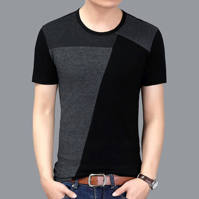 2018 người đàn ông mới của ngắn tay t-shirt cộng với chất béo kích thước lớn nam T-Shirt triều mùa hè nam Hàn Quốc phiên bản của tự trồng bông nửa tay áo V-cổ Cực lớn