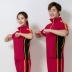Xidan chim mùa hè Hàn Quốc lụa ngắn tay thể thao nam nữ Jiamusi váy khiêu vũ vuông mở trang phục biểu diễn nhóm - Thể thao sau áo chạy bộ nike Thể thao sau