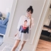 Thai sản mặc 2018 mùa hè mới in vòng cổ ngắn tay áo lỏng thời trang giản dị hoang dã phụ nữ mang thai ngắn tay T-Shirt Hàn Quốc
