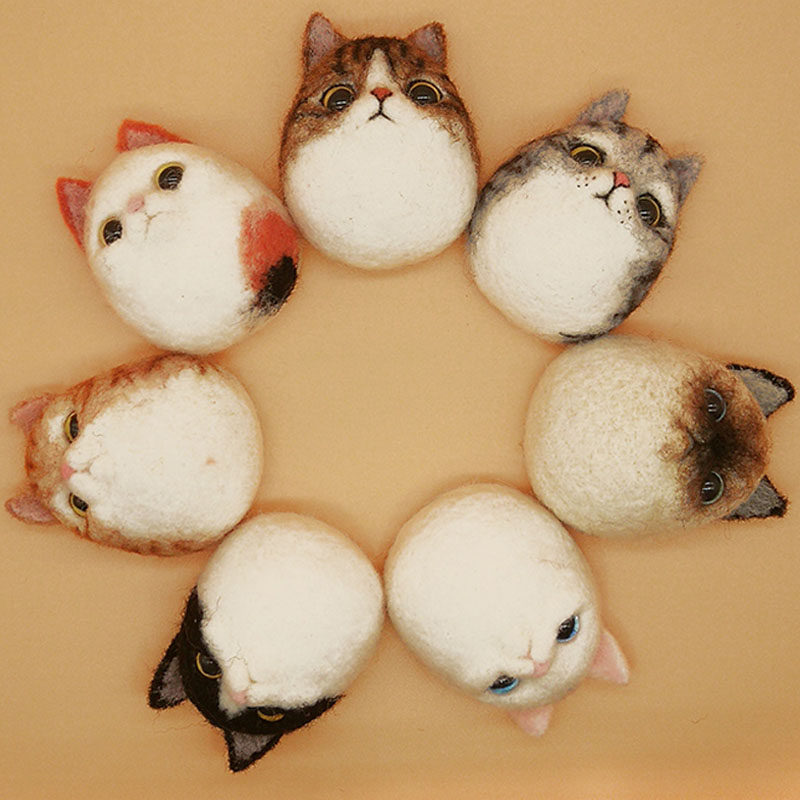 猫咪扎扎乐初学者 刺绣羊毛毡戳戳乐孕妇手工搓搓乐玩偶diy材料包