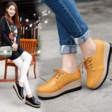 Туфли в английском стиле на платформе, повседневная обувь, коллекция 2021, тренд сезона, в британском стиле, из натуральной кожи