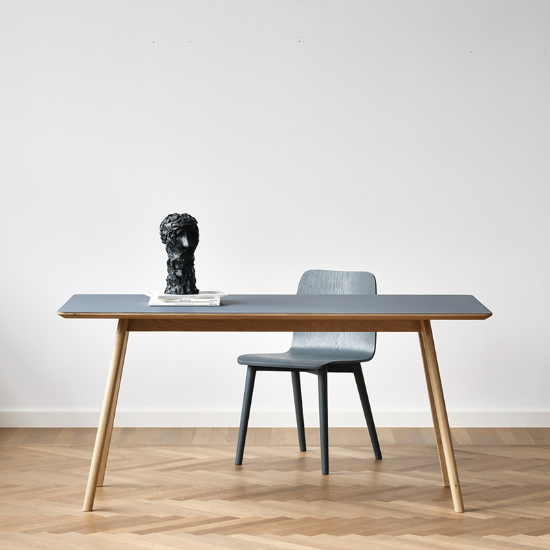 jolor北欧现代简约丹麦设计橡木长餐桌小户型soho进口油毡桌