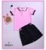 Mẫu giáo quần áo mùa hè bông màu hồng giáo viên cậu bé trẻ em đồng phục học sinh tùy chỉnh trường tiểu học thể thao lớp quần áo phù hợp với