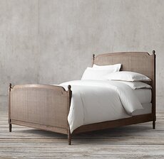 спальня из ротанга 法式乡村复古家具北欧实木双人床 美国rh英式古典藤编美式简约床