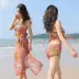 Bikini áo tắm nữ mùa xuân nóng bỏng gợi cảm kiểu váy boxer hai mảnh dải thép hỗ trợ ngực nhỏ thu thập đồ bơi - Bikinis