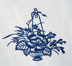 Резьба из бумаги 民俗传统工艺老剪纸收藏 6，7时年代出口编号pc-683 花篮8张一套