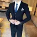 Chao phiên bản Hàn Quốc của nhà tạo mẫu tóc hộp đêm Slim cao cấp kẻ sọc phù hợp với phù hợp với nam phù rể kết hôn phù hợp với ba mảnh bộ vest nam Suit phù hợp