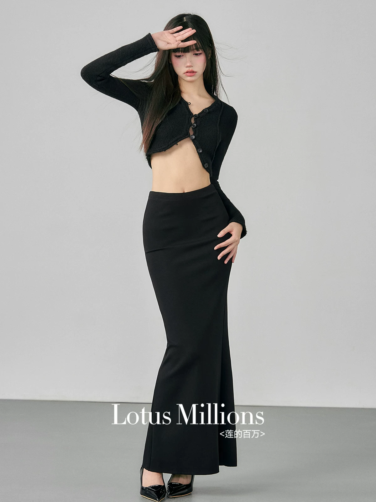 Lotus Million Half - горбик лицо свитер низ + простая рыбья хвост временная половинная юбка