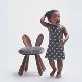 Ребенок из верхнего в форме в стуле Черного кролика, черное кресло с твердым деревом, кофейный столик, меняющий короткий стул, кресло для макияжа столовая