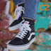 Giày tăng trưởng vans sk8-hi đôi giày cao cổ màu đen cổ điển cho nam và nữ cao cấp VN-0D5IB8C giày thể thao bitis nam Plimsolls