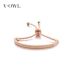 V-Owl đơn giản chỉnh trang đơn giản vòng tay vàng hồng điều chỉnh nữ mạ 18k ánh sáng sang trọng in lưới đỏ bạn gái mật ong - Vòng đeo tay Cuff