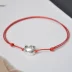 Vòng chân S925 sterling bạc vòng chân dây đỏ năm nay dệt tay chuông điều chỉnh nam và nữ sinh viên