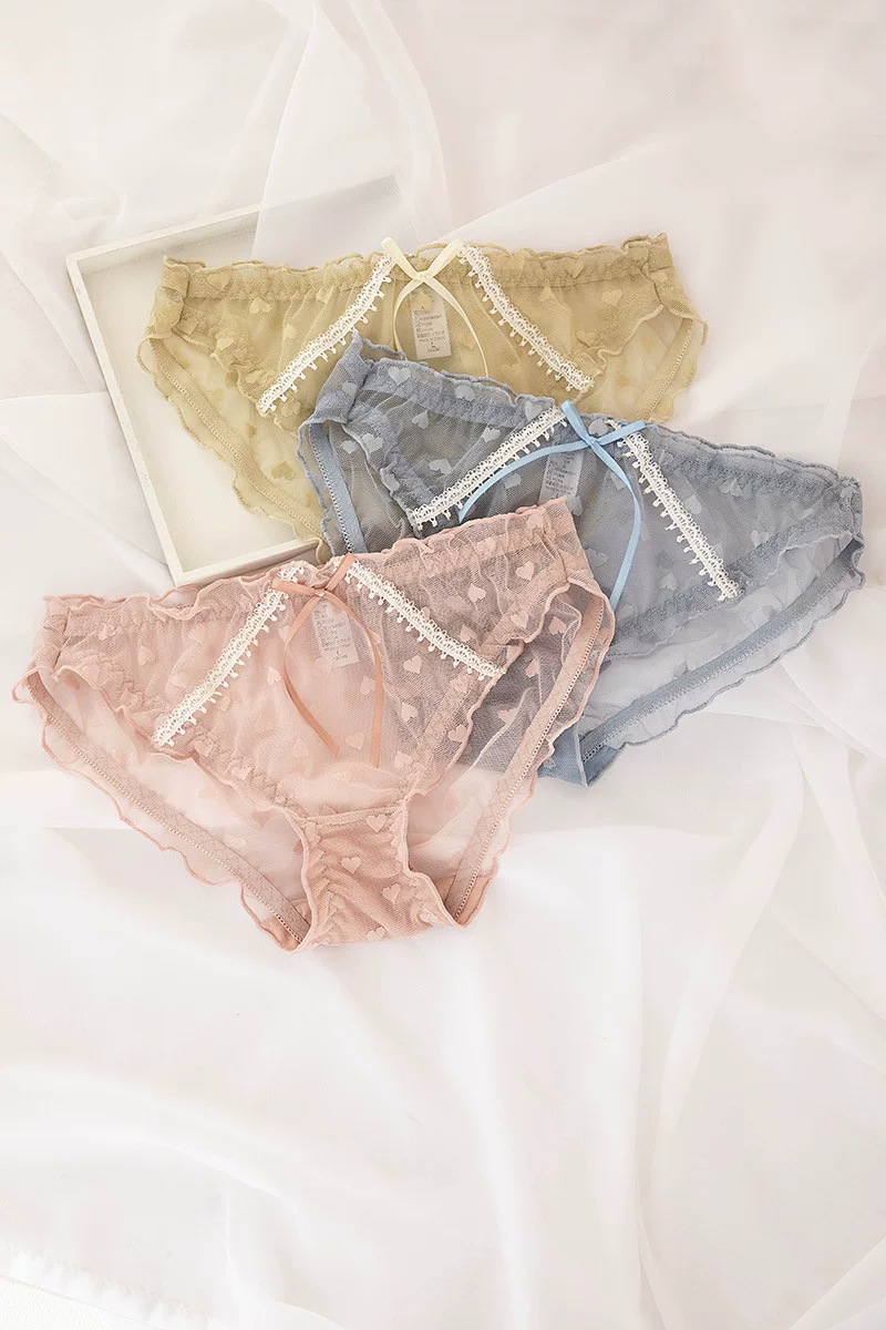 lace antibacterial underwear, trousers, mid rise