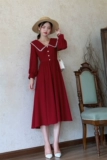Красное осеннее платье с рукавами, шифоновая приталенная длинная юбка, корсет, длинный рукав, коллекция 2023, яркий броский стиль