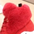 Giày da thỏ lông cao màu đỏ cộng với nhung giày thể thao ấm áp cho học sinh giày sneaker nữ hot trend 2021 Giày cao gót