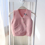 Nữ bé vest mùa xuân và mùa thu cô gái 1 bé len vest đan vest 2 phần mỏng công chúa 3 tuổi con cardigan