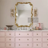 103x77 Вертикальная версия зеркала макияжа зеркало туалетное зеркало подвесное зеркало золотая фольга простота американское европейское декоративное зеркало