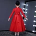 2018 trẻ em mới Trung Quốc áo dài phần lớn bé trai lớn năm mới váy sườn xám váy bé gái màu đỏ