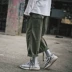 Mùa hè hip hop xu hướng quần nam và nữ phong cách Harajuku BF trung tính giản dị lỏng quần thẳng thủy triều thương hiệu quần cũ - Crop Jeans Crop Jeans