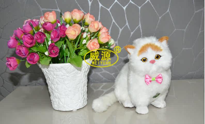 威源仿真猫创意手工艺品礼物尾巴用手可掰动会叫会摇尾大胖猫热卖