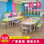 Lớp học bán kết hợp vòng tròn mẫu giáo mẫu giáo đơn giản Trung Quốc bàn học bàn đơn đồ nội thất sơn phòng thu trẻ em dải - Nội thất giảng dạy tại trường