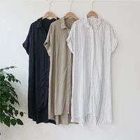 Рубашка, юбка, платье, длинная мини-юбка, свободный крой, короткий рукав, с рукавом