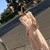 Daxi tự làm 2019 phụ nữ mới mùa xuân giả 貂 mềm mại 糯 váy đầm mỏng Một chiếc váy dài chữ - Váy dài