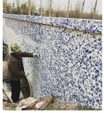 Синие и белые фарфоровые кусочки керамические фрагменты декоративный фарфор, настенный фарфоровый лист керамика садовая фарфоровое антикварное фарфоровое лист