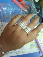 Yi Silver Jewelry Liangshan Yi 99 Серебряный серебряный кольцо ручной кольцо кольцо с четырьмя кругами кольцо Большое место Yi Национальные серебряные кольца