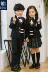 Quần áo mẫu giáo mùa xuân đồng phục học sinh tiểu học phù hợp với bộ đồ kẻ sọc phù hợp với nam và nữ Bộ đồ ba mảnh Anh - Đồng phục trường học / tùy chỉnh thực hiện