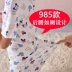 Trẻ em lớn của một mảnh đồ ngủ cotton nam trẻ em mỏng ngắn tay chống bụng mùa hè mát mẻ bé mùa hè điều dưỡng bụng onesies Áo liền quần