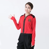 Летний красный танцующий балахон с молнией, костюм, лонгслив