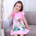 Mùa hè nightdress trẻ em của đồ ngủ công chúa 4 ngắn tay áo 6 váy 8 trẻ em lớn 3-5-7-9 năm cô gái cũ 11 váy ngủ lụa cao cấp Đêm đầm