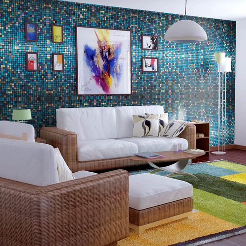 Металлическая самоклеющаяся мозаика на стену, 10mm