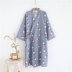 Áo ngủ nữ mùa hè cotton Nhật Bản phần mỏng lỏng phần dài áo choàng tắm giản dị đồ ngủ ngọt ngào dễ thương hấp nhà dịch vụ