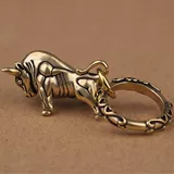 Латунный медный брелок ручной работы, креативный оберег на день рождения, ключи от машины, подвеска подходит для мужчин и женщин, китайский гороскоп